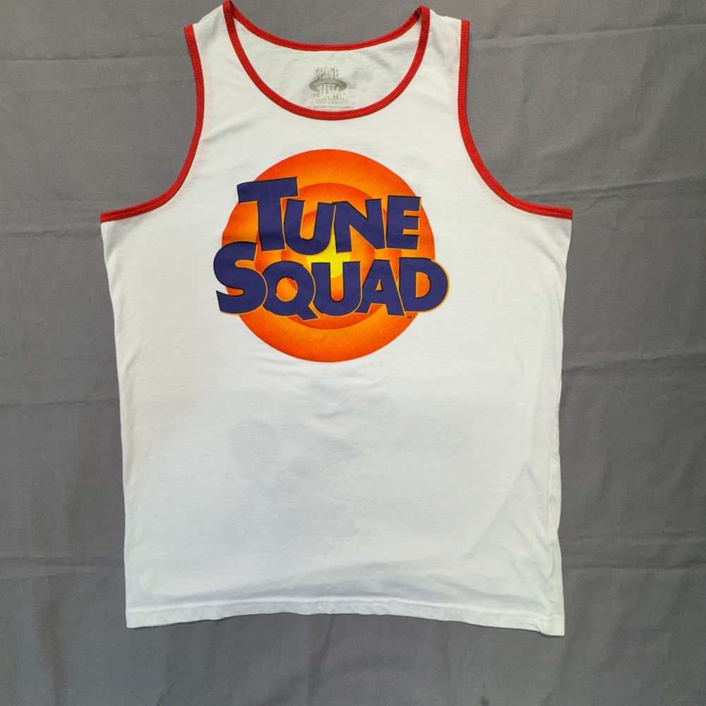 Tune Squad White & Red Men’s Tank Top